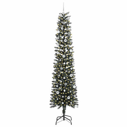 Kunstkerstboom met 300 LED Groen 240 cm PVC en Plastic en Staal