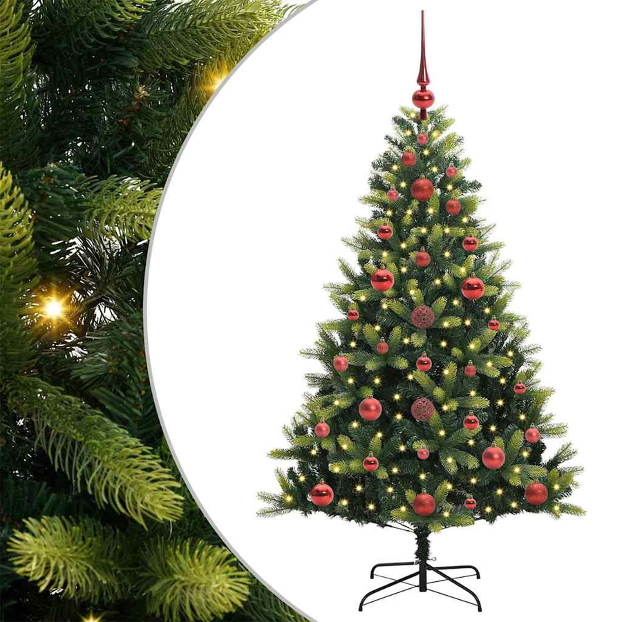 Kunstkerstboom Met Scharnier 150 Leds Groen Pvc En Pe 120 cm