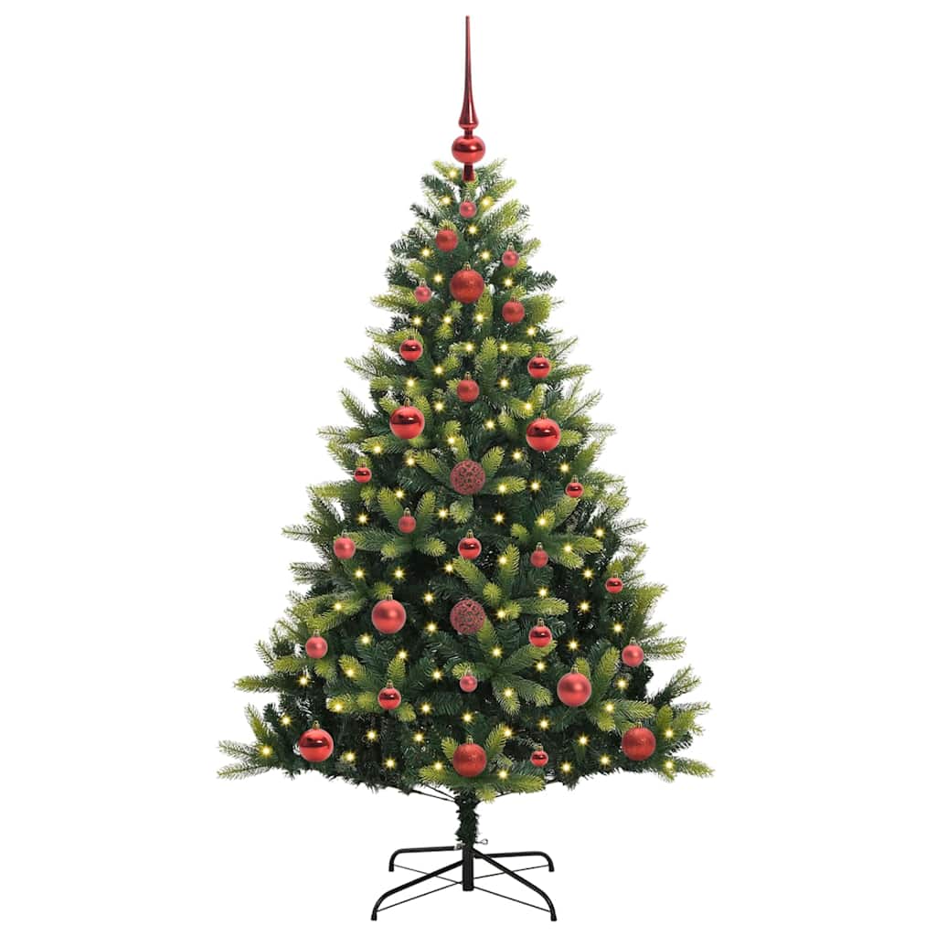 Kunstkerstboom Met Scharnier 150 Leds Groen Pvc En Pe 120 cm