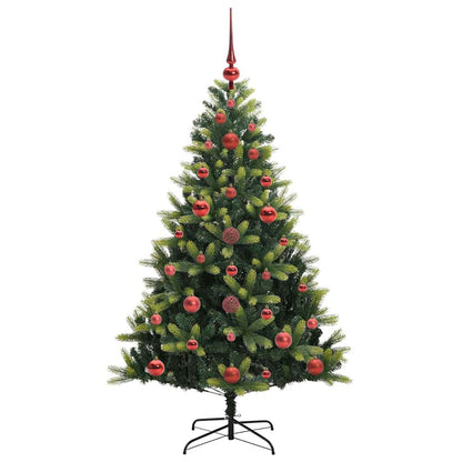 Kunstkerstboom Met Scharnier 150 Leds Groen Pvc En Pe 120 cm