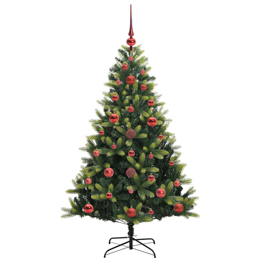 Kunstkerstboom Met Scharnier 150 Leds Groen Pvc En Pe 120 cm