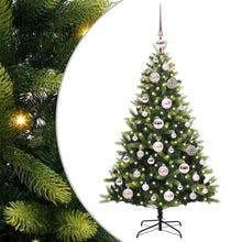 Kunstkerstboom met scharnier 150 LEDs Groen 120 cm PVC en PE