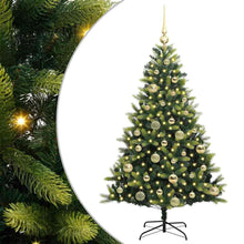 Kunstkerstboom met scharnier 150 LEDs Groen 120 cm PVC en PE