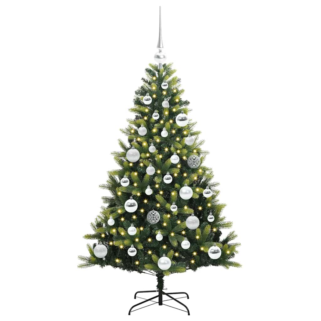 Kunstkerstboom Met Scharnier 150 Leds Groen Pvc En Pe 120 cm