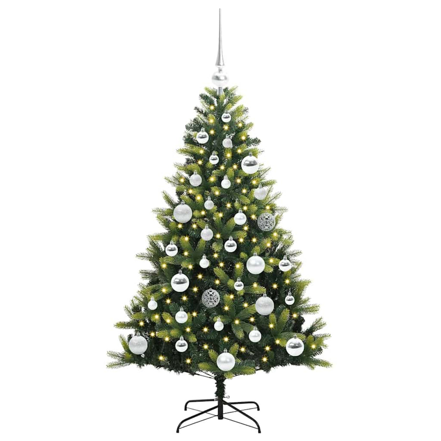 Kunstkerstboom Met Scharnier 150 Leds Groen Pvc En Pe 120 cm