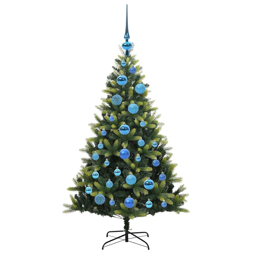 Kunstkerstboom met scharnier 150 LEDs Groen 120 cm PVC en PE