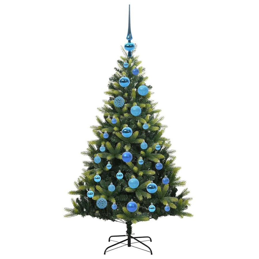 Kunstkerstboom met scharnier 150 LEDs Groen 120 cm PVC en PE