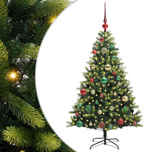 Kunstkerstboom met scharnier 150 LEDs Groen 120 cm PVC en PE