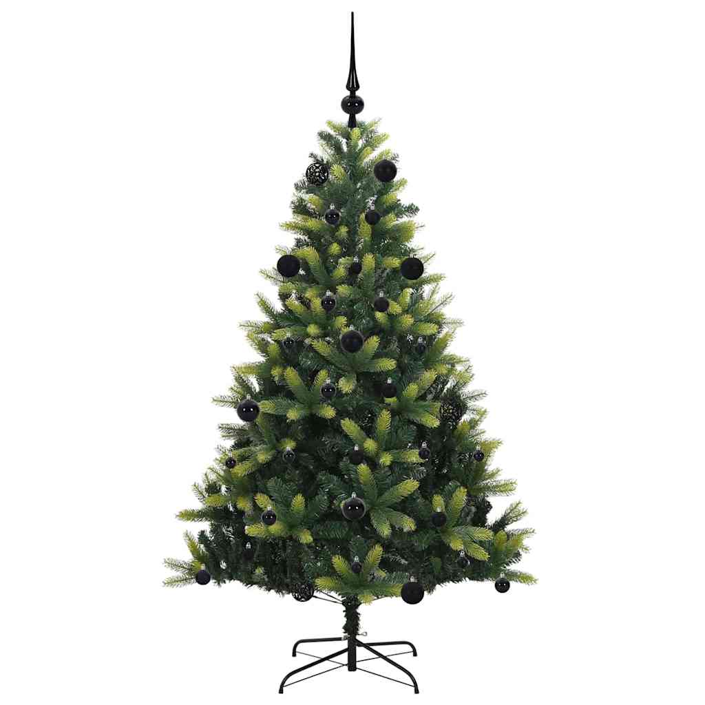 Kunstkerstboom met scharnier 150 LEDs Groen 150 cm PVC en PE