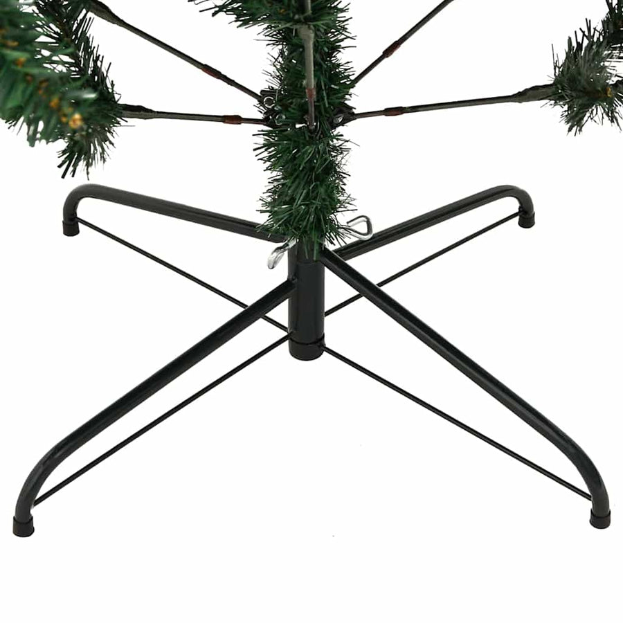 Kunstkerstboom met scharnier 150 LEDs Groen 150 cm PVC en PE