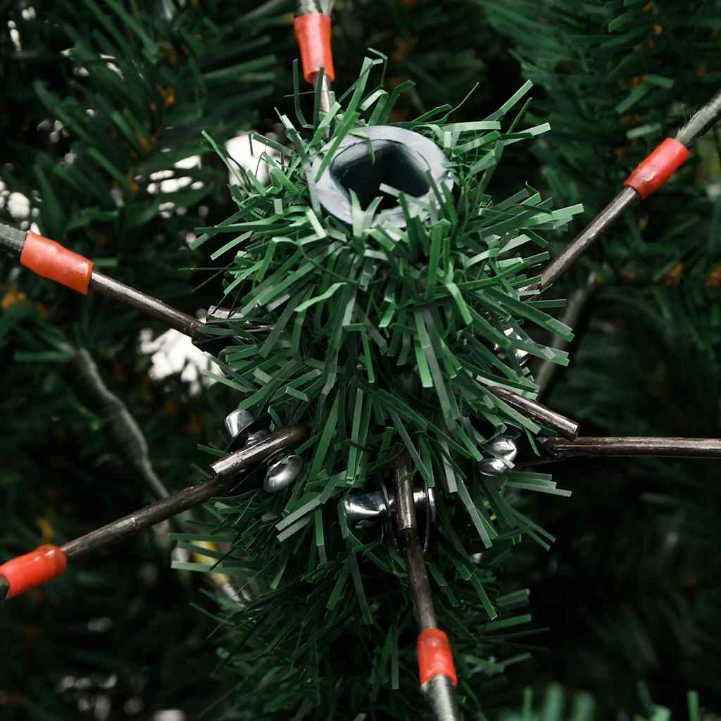 Kunstkerstboom met scharnier 150 LEDs Groen 150 cm PVC en PE
