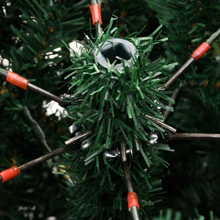 Kunstkerstboom met scharnier 150 LEDs Groen 150 cm PVC en PE