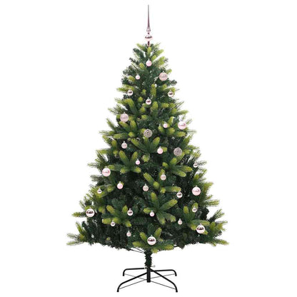 Kunstkerstboom met scharnier 150 LEDs Groen 150 cm PVC en PE
