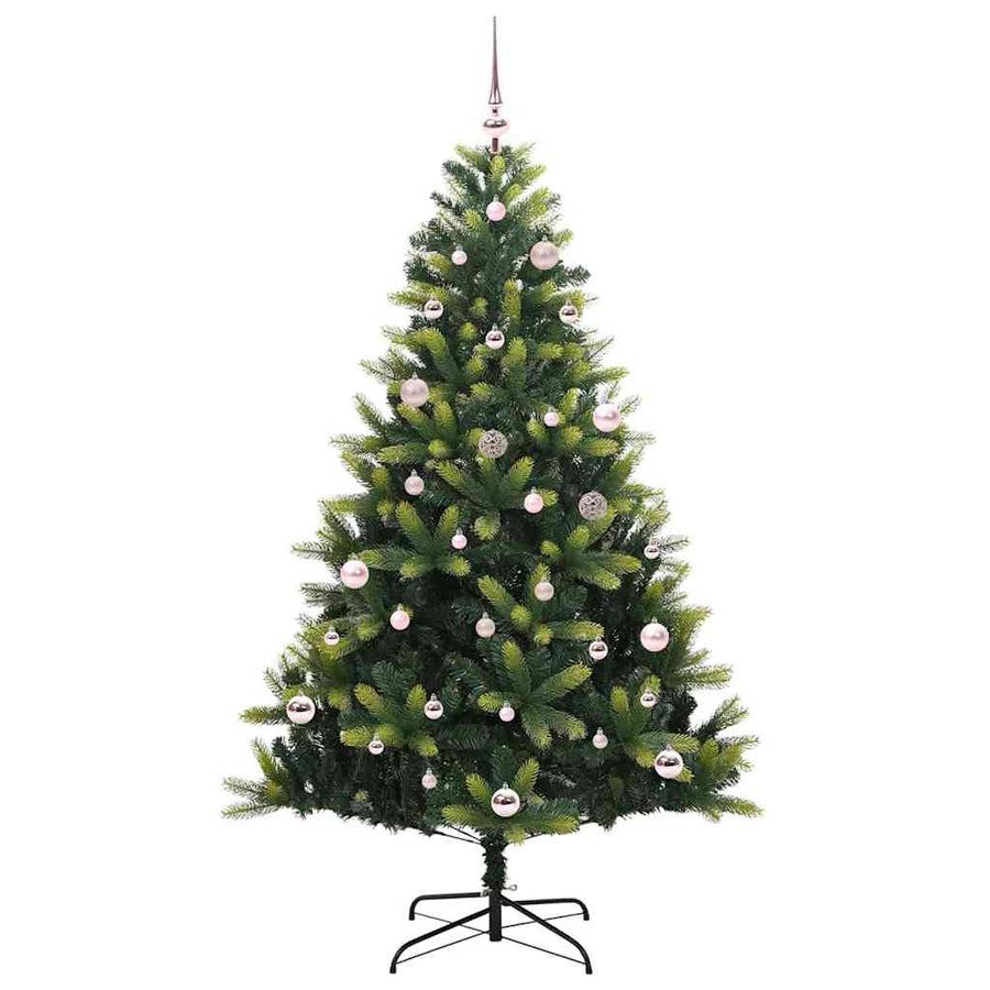 Kunstkerstboom met scharnier 150 LEDs Groen 150 cm PVC en PE