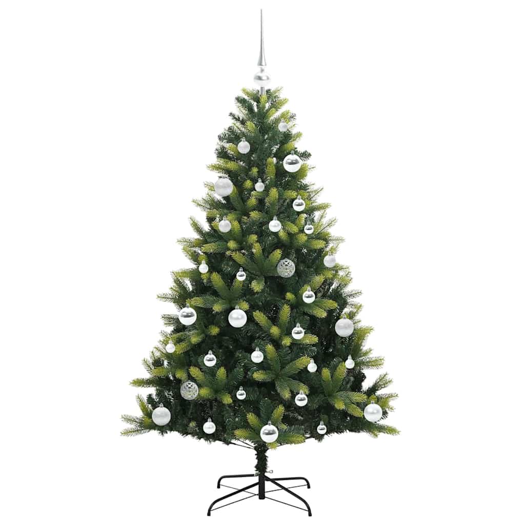 Kunstkerstboom met scharnier 150 LEDs Groen 150 cm PVC en PE