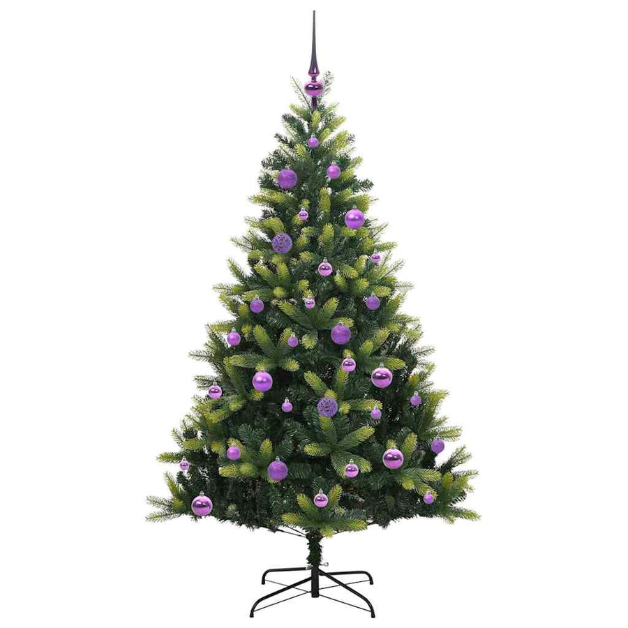 Kunstkerstboom met scharnier 150 LEDs Groen 150 cm PVC en PE