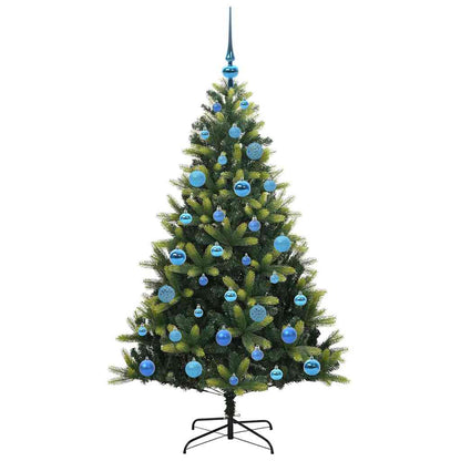 Kunstkerstboom met scharnier 150 LEDs Groen 150 cm PVC en PE