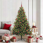 Artificial Christmas Tree with Hinge 300 LEDs Green 180 cm PVC and PE