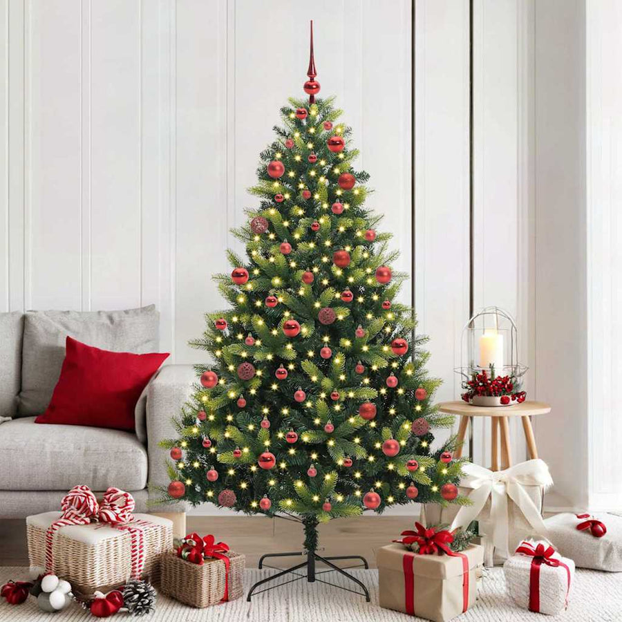 Kunstmatige Scharnierende Kerstboom 300 LEDs Groen 180 cm