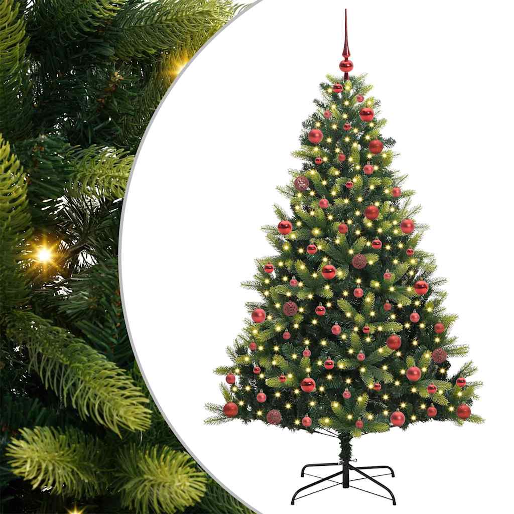 Kunstmatige Scharnierende Kerstboom 300 LEDs Groen 180 cm