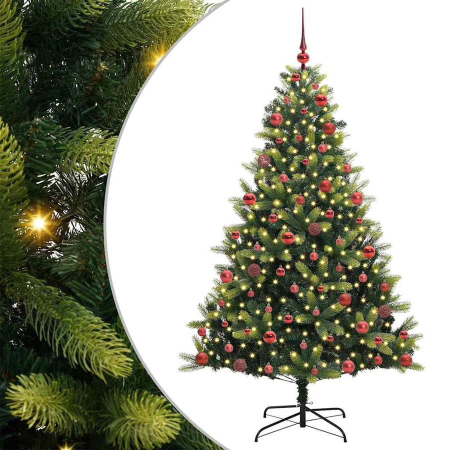 Kunstmatige Scharnierende Kerstboom 300 LEDs Groen 180 cm