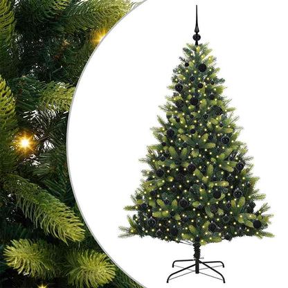 Kunst Kerstboom met Scharnieren 300 LEDs Groen 180 cm PVC en PE