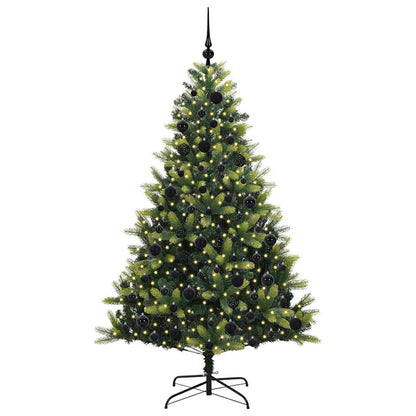 Kunst Kerstboom met Scharnieren 300 LEDs Groen 180 cm PVC en PE