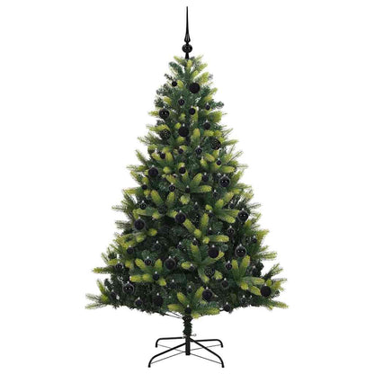Kunst Kerstboom met Scharnieren 300 LEDs Groen 180 cm PVC en PE
