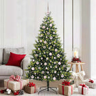 Artificial Christmas tree with hinge 300 LEDs Green 180 cm PVC and PE