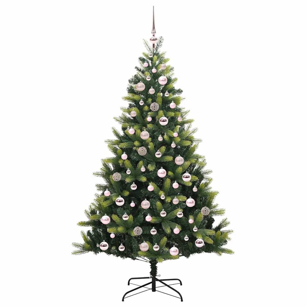 Kunstkerstboom met scharnier 300 LEDs Groen 180 cm PVC en PE