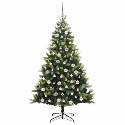 Kunstkerstboom met scharnier 300 LEDs Groen 180 cm PVC en PE