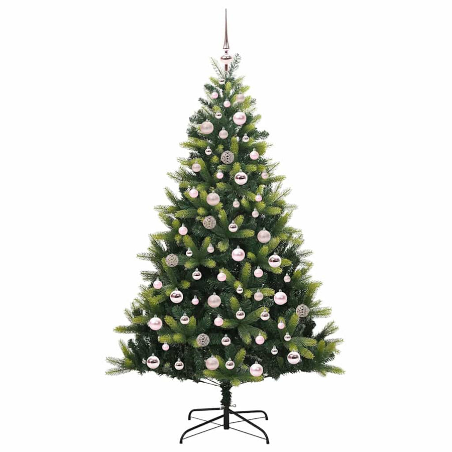 Kunstkerstboom met scharnier 300 LEDs Groen 180 cm PVC en PE