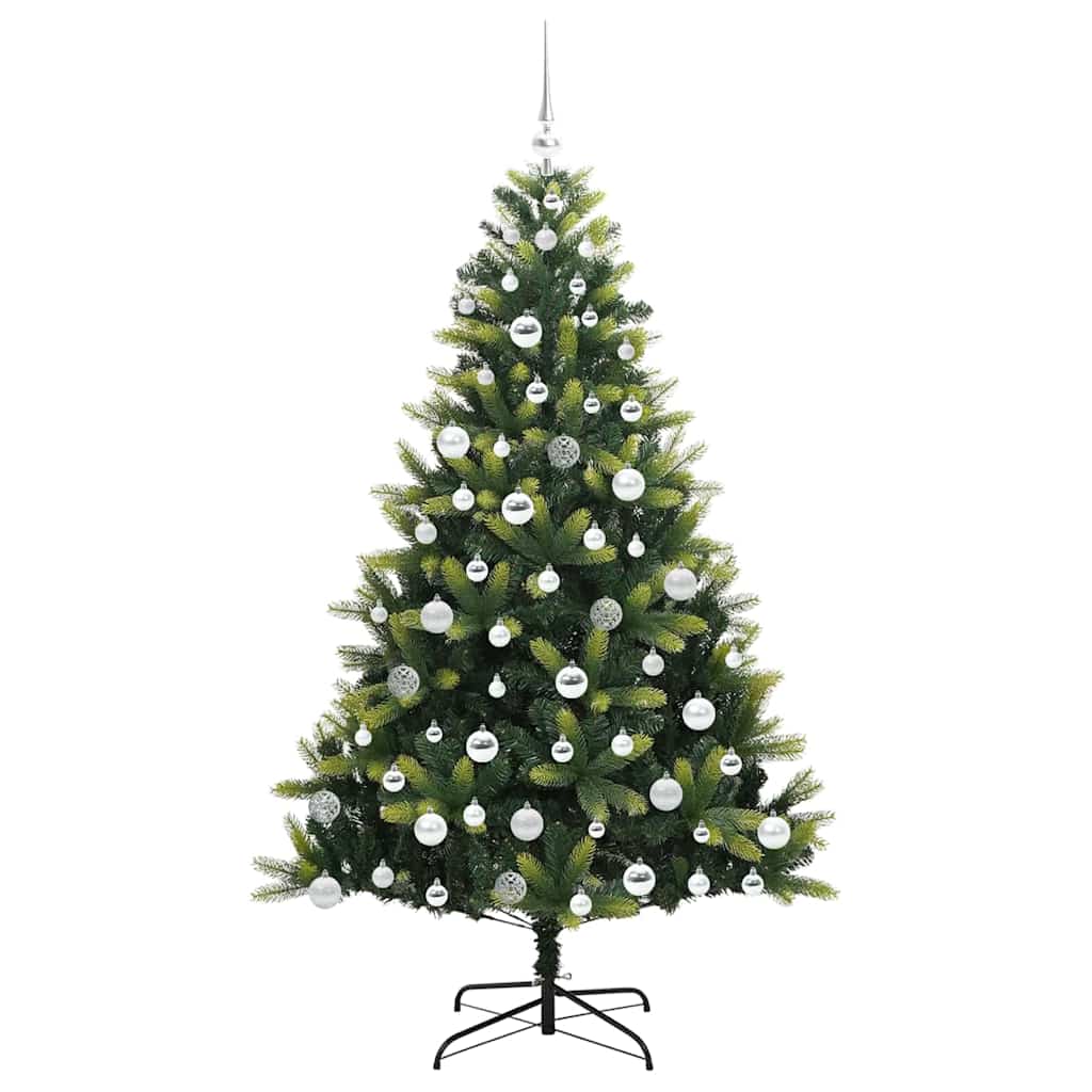Kunstkerstboom met scharnier 300 LEDs Groen 180 cm PVC en PE