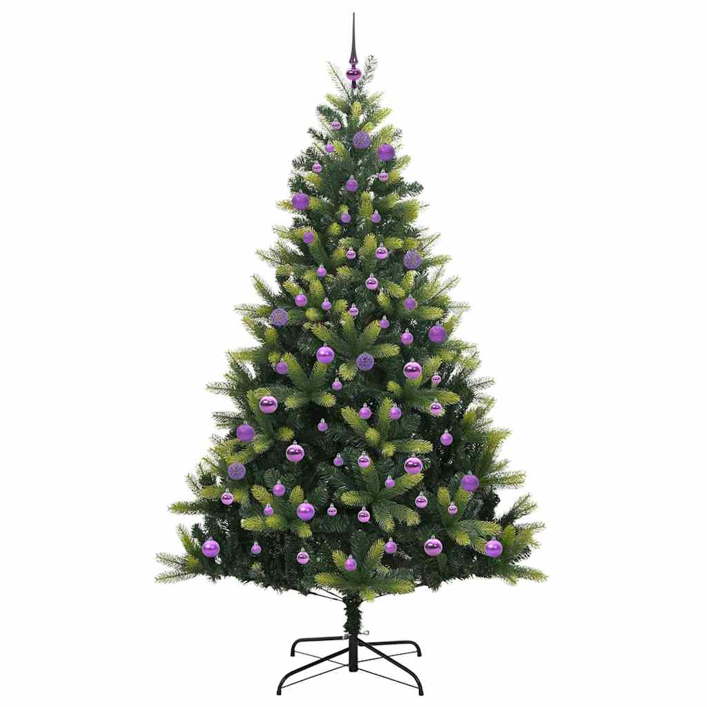 Kunstkerstboom met scharnieren 300 LEDs Groen 180 cm PVC en PE