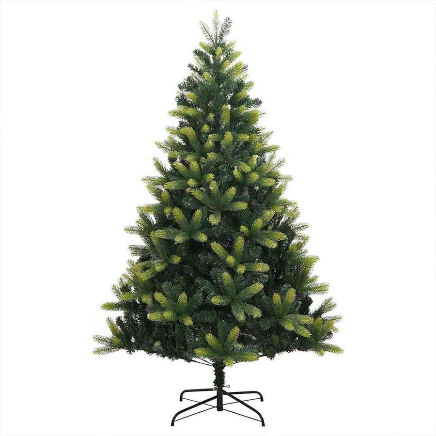 Kunstkerstboom met scharnieren 300 LEDs Groen 180 cm PVC en PE
