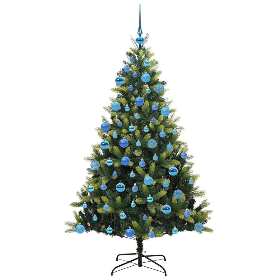 Kunst kerstboom met scharnieren 300 LEDs Groen 180 cm PVC en PE