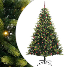 Kunstkerstboom met Scharnieren 300 LEDs Groen 210 cm PVC en PE