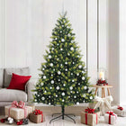 Artificial Christmas tree with hinge 300 LEDs Green 210 cm PVC and PE