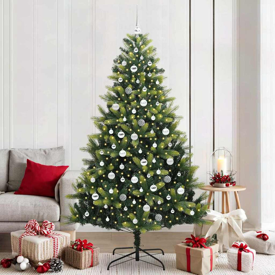 Kunstmatige Gehingde Kerstboom 300 LEDs Groen 210 cm PVC en PE