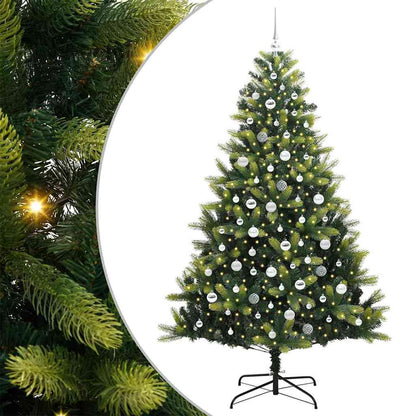 Kunstmatige Gehingde Kerstboom 300 LEDs Groen 210 cm PVC en PE