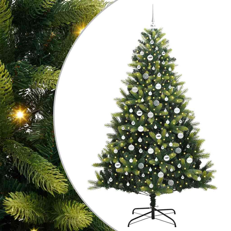 Kunstmatige Gehingde Kerstboom 300 LEDs Groen 210 cm PVC en PE