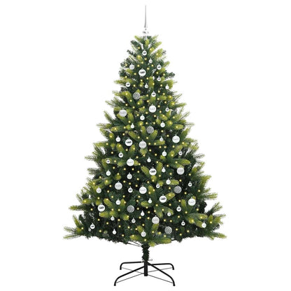 Kunstmatige Gehingde Kerstboom 300 LEDs Groen 210 cm PVC en PE