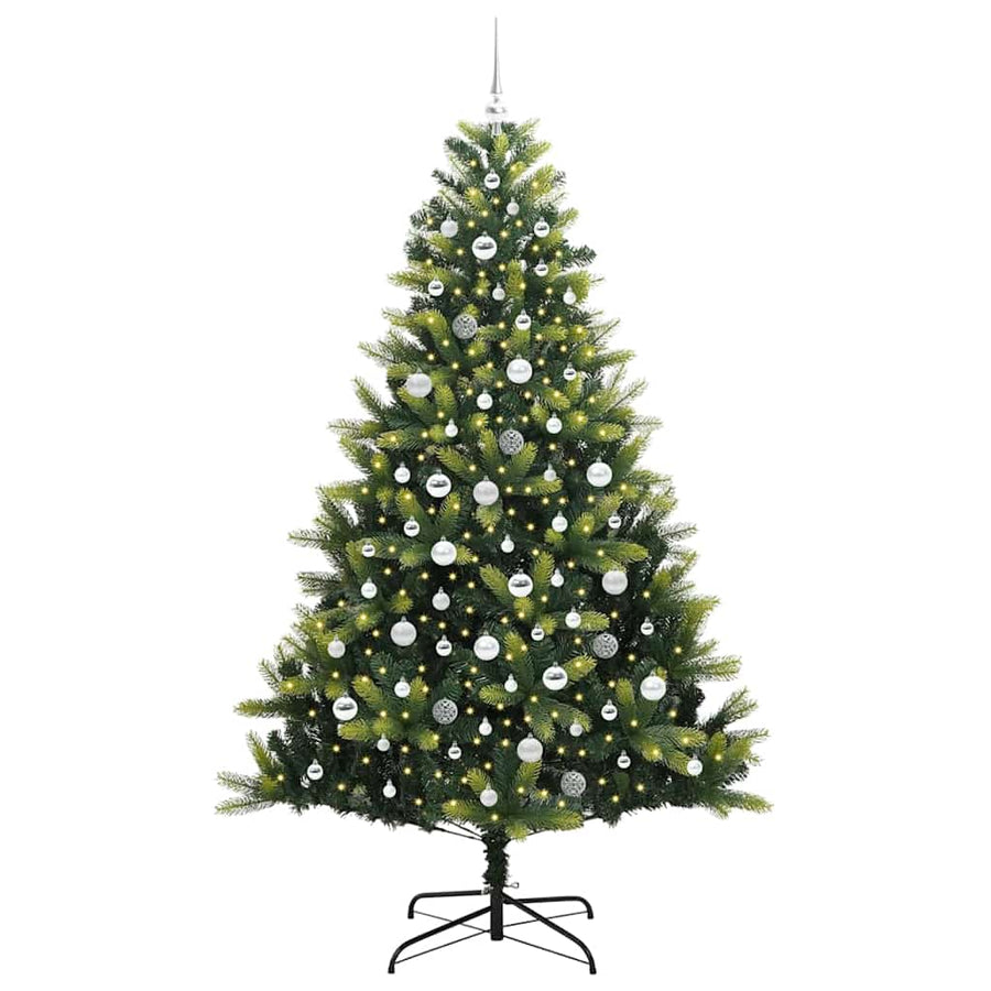 Kunstmatige Gehingde Kerstboom 300 LEDs Groen 210 cm PVC en PE