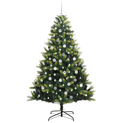 Kunstmatige Gehingde Kerstboom 300 LEDs Groen 210 cm PVC en PE