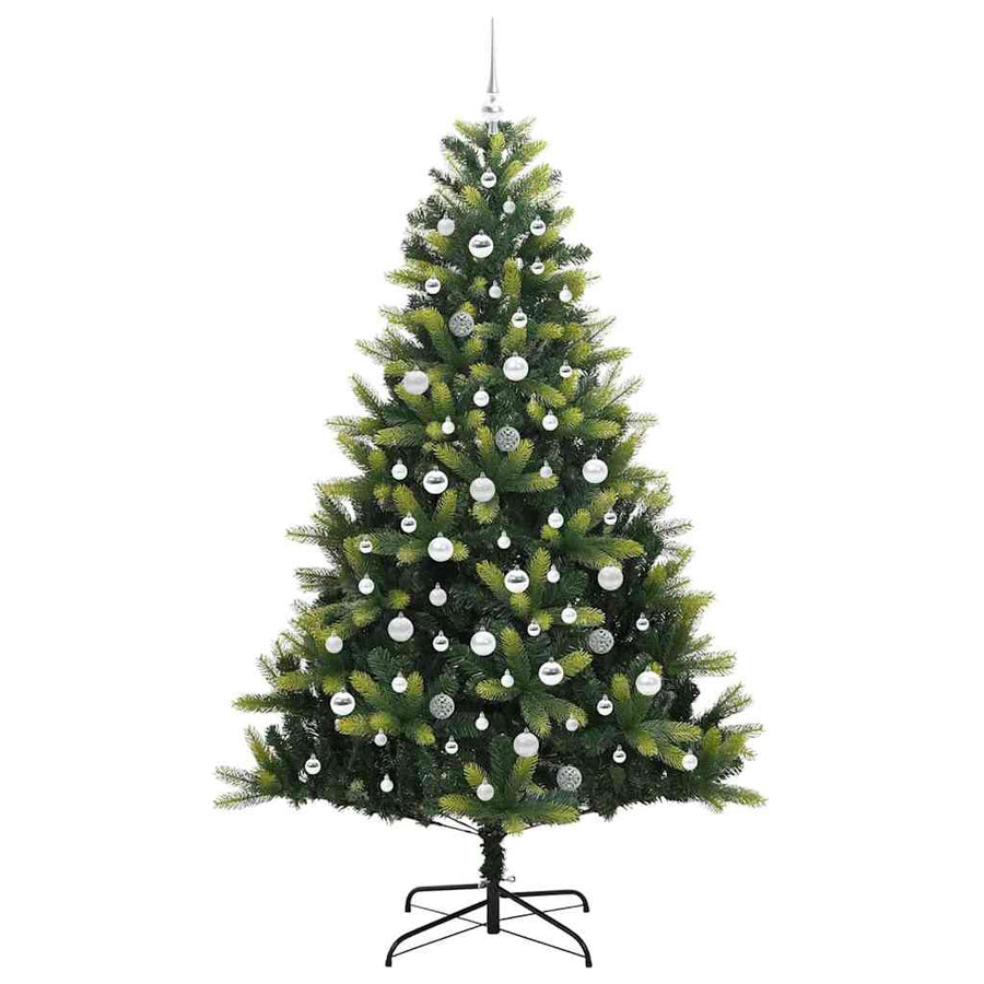 Kunstmatige Gehingde Kerstboom 300 LEDs Groen 210 cm PVC en PE