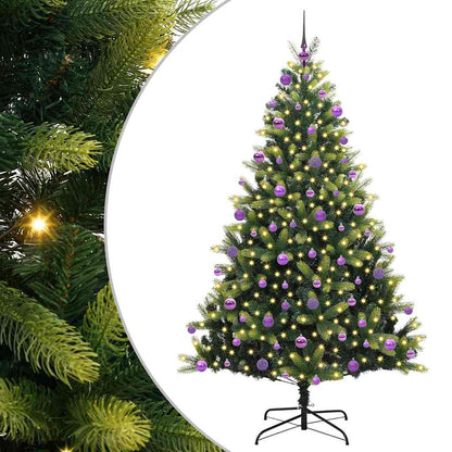 Kunst Kerstboom met Scharnieren 300 LEDs Groen 210 cm PVC en PE