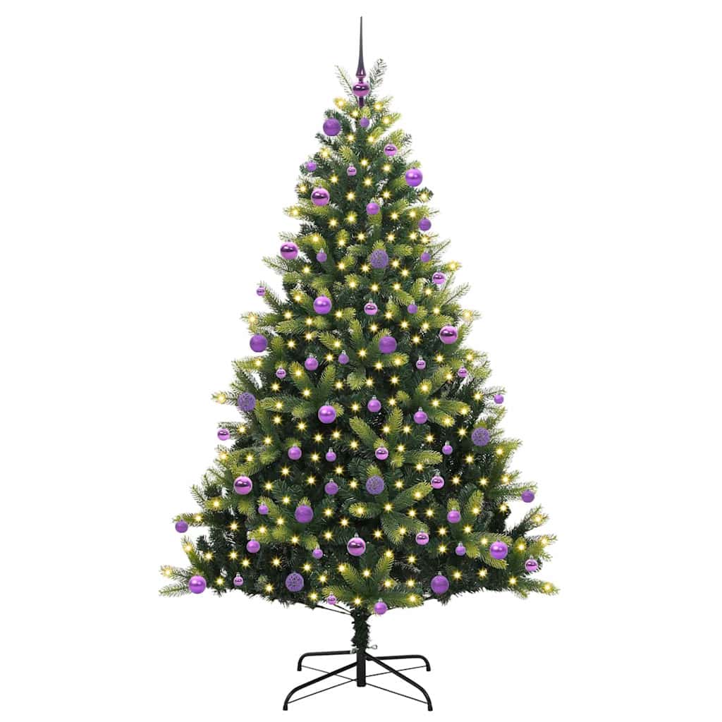 Kunst Kerstboom met Scharnieren 300 LEDs Groen 210 cm PVC en PE