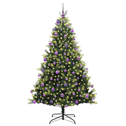 Kunst Kerstboom met Scharnieren 300 LEDs Groen 210 cm PVC en PE