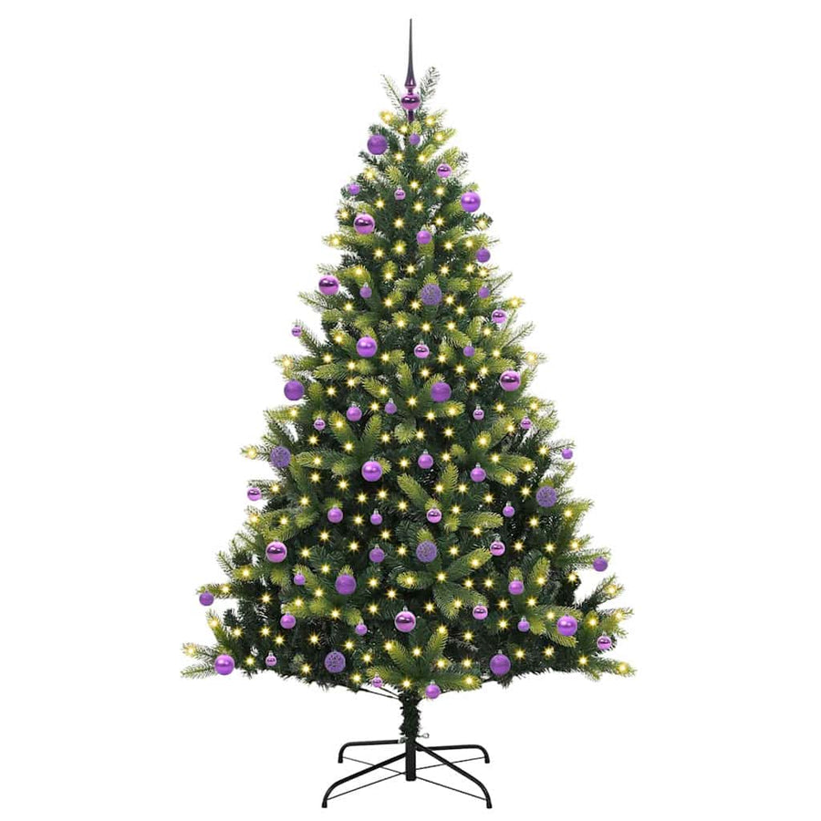 Kunst Kerstboom met Scharnieren 300 LEDs Groen 210 cm PVC en PE