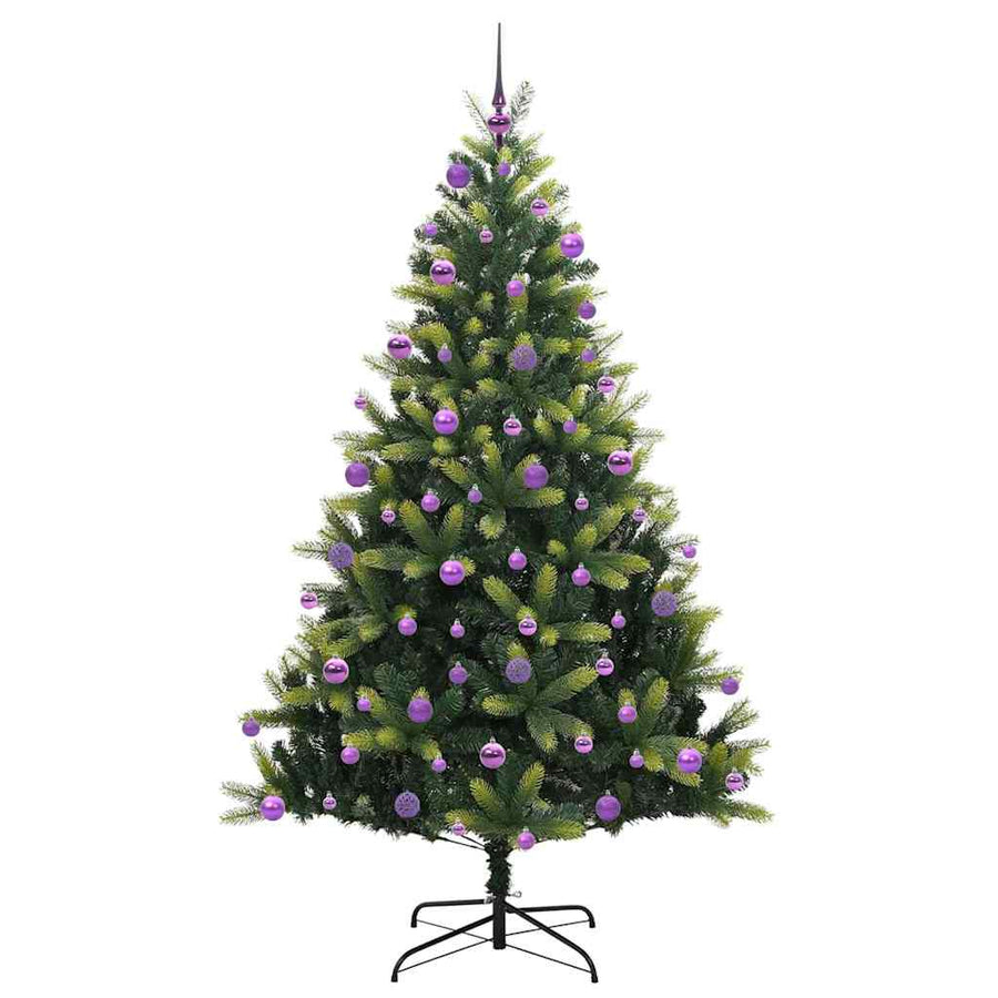 Kunst Kerstboom met Scharnieren 300 LEDs Groen 210 cm PVC en PE